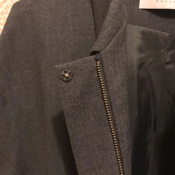 Valerie Stevens Petites Collection Gray Wool Zip Front Long Sleeve Jacket NWOT - Picture 7 of 15